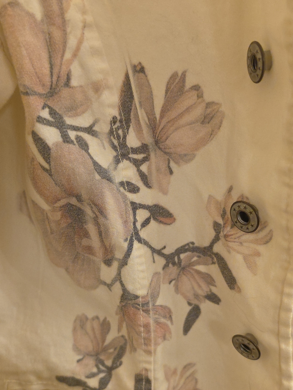 Made in Italy White Floral Botanical Military Jacket Blazer - Picture 8 of 15